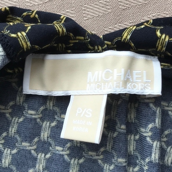 MICHAEL MICHAEL KORS Women's Small Black Gold Wrap Blouson Top Blouse Office - Picture 5 of 7